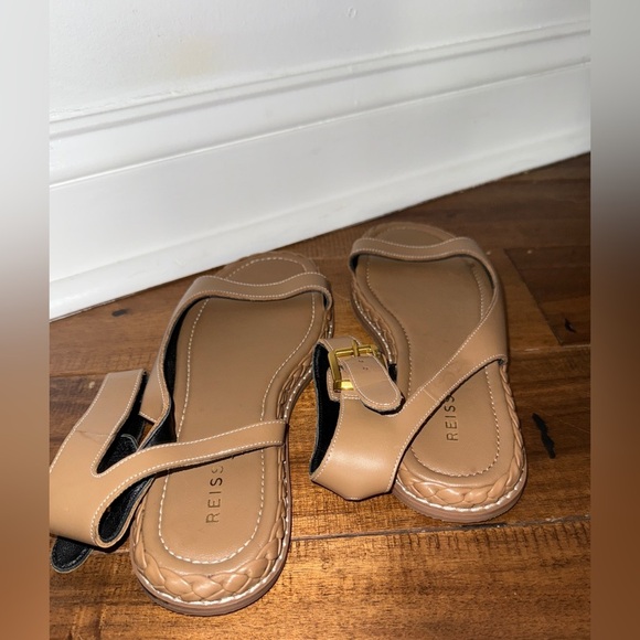 REISS Tan Leather Slingback Sandals Size 7.5 - Picture 10 of 12